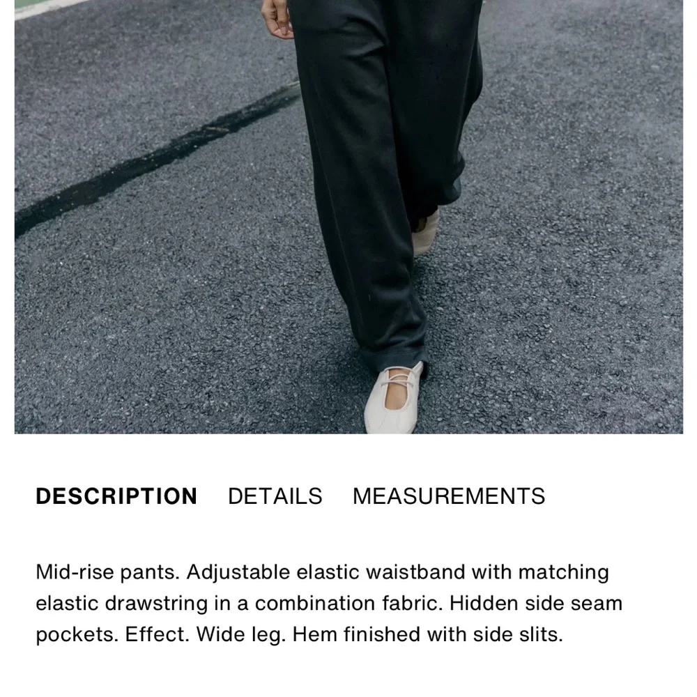 Zara NWT charcoal off black washed effect contrast elastic waist pants